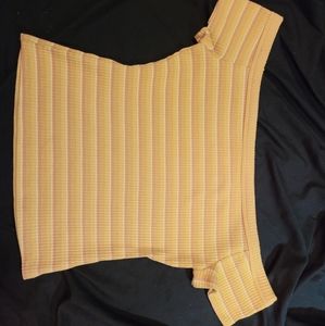 Off the shoulder striped shirt